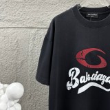Balenciaga 26SS Classic Logo Printed Washed T-shirt Unisex Loose Casual Short Sleeve