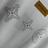 Louis Vuitton 26SS Fashion 3D Hot Bead Diamond Logo Short Sleeve Couple Casual Washed T-shirt