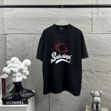 Balenciaga 26SS Classic Logo Printed Washed T-shirt Unisex Loose Casual Short Sleeve