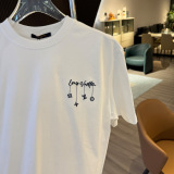 Louis Vuitton 26SS Classic Embroidered Logo T-shirt Unisex Loose Casual Short Sleeve