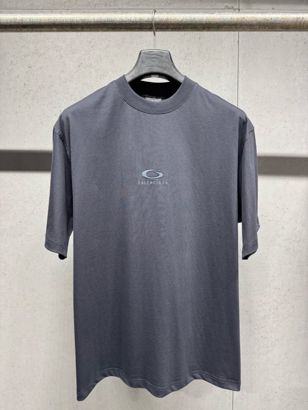 Balenciaga 26SS Classic Embroidered Logo T-shirt Unisex Loose Casual Short Sleeve