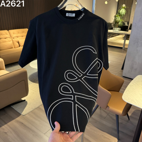 Loewe 26SS Classic Embroidered Logo T-shirt Unisex Loose Casual Short Sleeve