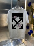Off White 26SS Classic Arrow Spider Printed Short Sleeve Couple Casual Washed T-shirt