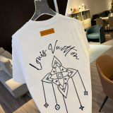 Louis Vuitton 26SS Classic Embroidered Logo T-shirt Unisex Loose Casual Short Sleeve