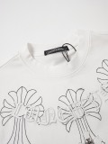 Chrome Hearts Fashion Embroidered Round Neck T-shirt Unisex Loose Casual Short Sleeve