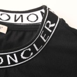 Moncler Fashion Logo Letter Collar Short Sleeve Couple Loose Casual T-shirt