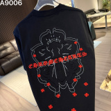 Chrome Hearts Fashion Heavy Industry Embroidery LogoT girl Unisex Loose Casual Short Sleeve