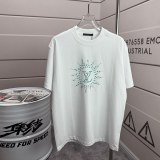 Louis Vuitton 26SS Fashion 3D Hot Bead Diamond Logo Short Sleeve Couple Casual Washed T-shirt