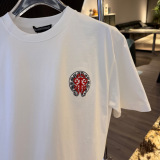 Chrome Hearts Fashion Heavy Industry Embroidery LogoT girl Unisex Loose Casual Short Sleeve