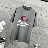 Balenciaga 26SS Classic Logo Printed Washed T-shirt Unisex Loose Casual Short Sleeve