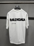 Balenciaga 26SS Classic Towel Embroidered Logo T-shirt Unisex Loose Casual Short Sleeve