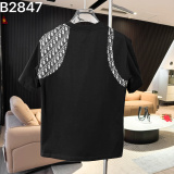 Dior 26SS Classic Splicing Round Neck T-shirt Unisex Loose Casual Short Sleeve