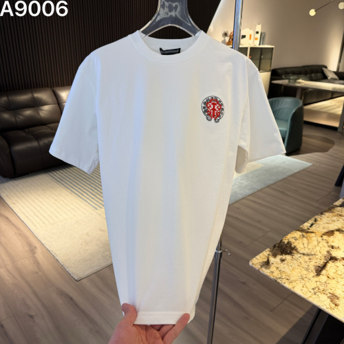 Chrome Hearts Fashion Heavy Industry Embroidery LogoT girl Unisex Loose Casual Short Sleeve