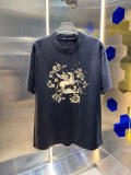 Dior 26SS Classic Pegasus Printed Short Sleeve Couple Casual Washed T-shirt