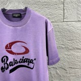Balenciaga 26SS Classic Logo Printed Washed T-shirt Unisex Loose Casual Short Sleeve