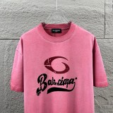 Balenciaga 26SS Classic Logo Printed Washed T-shirt Unisex Loose Casual Short Sleeve