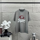 Balenciaga 26SS Classic Logo Printed Washed T-shirt Unisex Loose Casual Short Sleeve