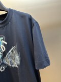 Fendi Fashion Embroidery Goldfish Logo Short Sleeve Unisex Casual Loose T-shirt
