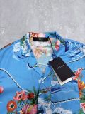Gucci Fashion Versatile Full Floral Printed Casual Loose Short Sleeve Shirt