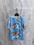 Gucci Fashion Versatile Full Floral Printed Casual Loose Short Sleeve Shirt