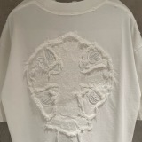 Chrome Hearts Fashion Patch Embroidered Cross Short Sleeve Unisex Casual Loose T-shirt
