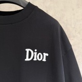 Dior Fashion Embroidered Logo Short Sleeve Unisex Casual Loose T-shirt