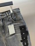 Balenciaga Fashion Embroidered Logo Loose Jeans