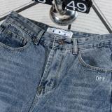 Off White 26SS Classic Diagonal Zebra Crossing Versatile Straight leg Jeans