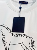 Louis Vuitton Fashion Logo Horse Print T-shirt Couple Casual Versatile Short Sleeve