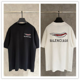 Balenciaga Fashion Embroidered Logo Short Sleeve Unisex Casual Loose T-shirt