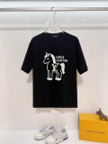 Louis Vuitton Fashion Horse Logo Printed T-shirt Couple Casual Versatile Short Sleeve