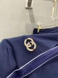 Gucci 26SS Classic Embroidered Logo Casual Half Zipper Short Sleeve Set