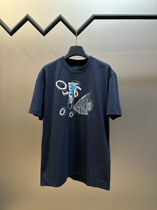 Fendi Fashion Embroidery Goldfish Logo Short Sleeve Unisex Casual Loose T-shirt