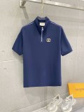 Gucci 26SS Classic Embroidered Logo Casual Half Zipper Short Sleeve Set