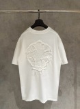 Chrome Hearts Fashion Patch Embroidered Cross Short Sleeve Unisex Casual Loose T-shirt