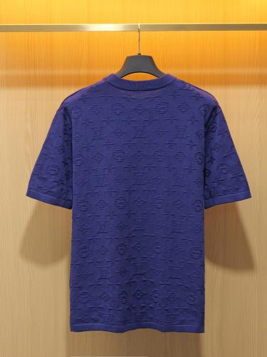 Louis Vuitton Fashion Logo Jacquard Casual Versatile Round Neck Knitted Short Sleeve