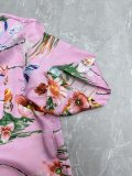 Gucci Fashion Versatile Full Floral Printed Casual Loose Short Sleeve Shirt