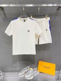 Moncler 26SS Classic Embroidered Logo Casual Versatile Round Neck Short Sleeve Set