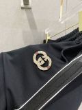 Gucci 26SS Classic Embroidered Logo Casual Half Zipper Short Sleeve Set