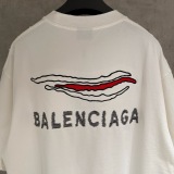 Balenciaga Fashion Embroidered Logo Short Sleeve Unisex Casual Loose T-shirt