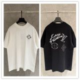 Louis Vuitton Fashion Embroidered Logo Short Sleeve Unisex Casual Loose T-shirt