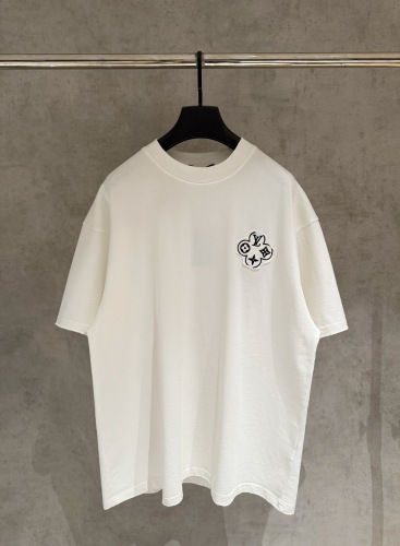 Louis Vuitton Fashion Embroidered Logo Short Sleeve Unisex Casual Loose T-shirt