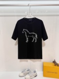 Louis Vuitton Fashion Logo Horse Print T-shirt Couple Casual Versatile Short Sleeve