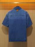 Louis Vuitton Fashion Embroidered Logo Casual Cowboy Short sleeved Shorts Set
