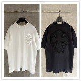 Chrome Hearts Fashion Patch Embroidered Cross Short Sleeve Unisex Casual Loose T-shirt