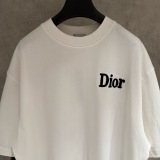 Dior Fashion Embroidered Logo Short Sleeve Unisex Casual Loose T-shirt