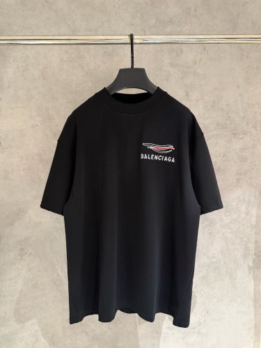 Balenciaga Fashion Embroidered Logo Short Sleeve Unisex Casual Loose T-shirt