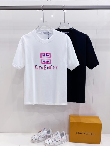 Givenchy Fashion Gradient Logo Printed T-shirt Couple Casual Versatile Short Sleeve