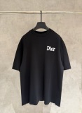 Dior Fashion Embroidered Logo Short Sleeve Unisex Casual Loose T-shirt