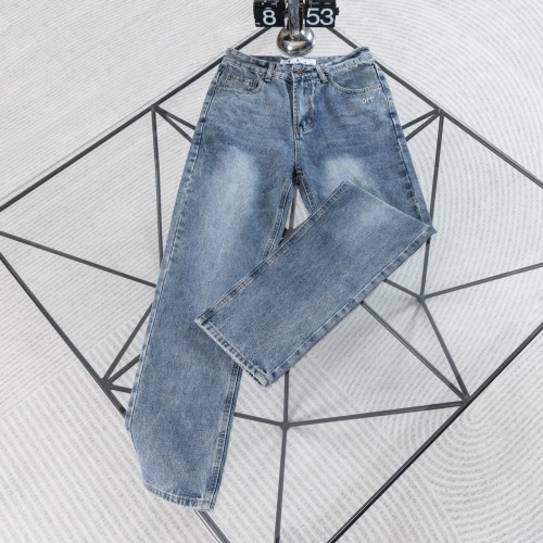 Off White 26SS Classic Diagonal Zebra Crossing Versatile Straight leg Jeans